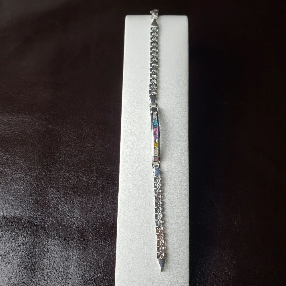 925 fine silver girl bracelet‎ with zircon stones